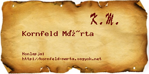 Kornfeld Márta névjegykártya
