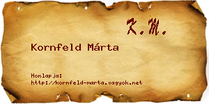 Kornfeld Márta névjegykártya