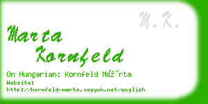 marta kornfeld business card
